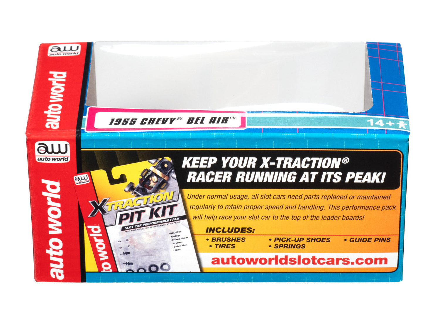 Auto World Xtraction 1955 Chevy Bel Air (Yellow/White) HO Slot Car