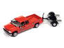 Johnny Lightning 2002 Chevrolet Silverado Extended Cab (Molly Orange) w/Tow Dolly 1:64 Diecast