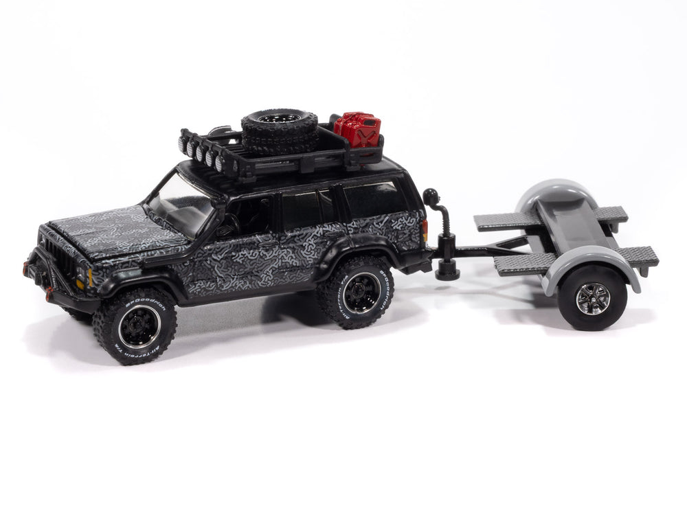"PRE-ORDER" Johnny Lightning Jeep Cherokee XJ w/Tow Dolly 1:64 Diecast (DUE SEPTEMBER 2025)