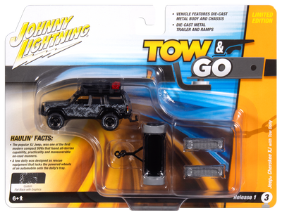 "PRE-ORDER" Johnny Lightning Jeep Cherokee XJ w/Tow Dolly 1:64 Diecast (DUE SEPTEMBER 2025)
