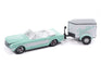 Johnny Lightning 1965 Ford Mustang Convertible w/Small Enclosed Trailer 1:64 Diecast