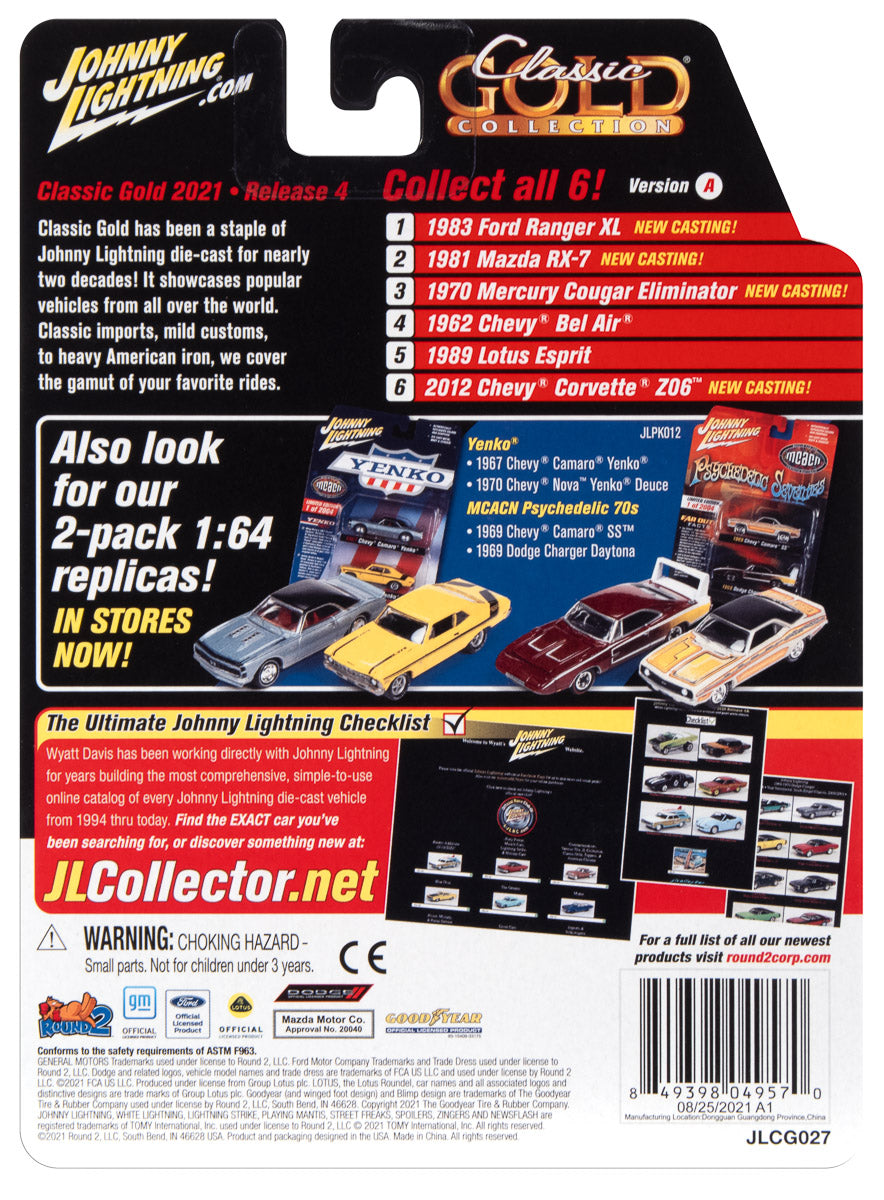 Johnny Lightning Classic Gold 2012 Chevrolet Corvette Z06 (Carlisle Blue Metallic) 1:64 Scale Diecast