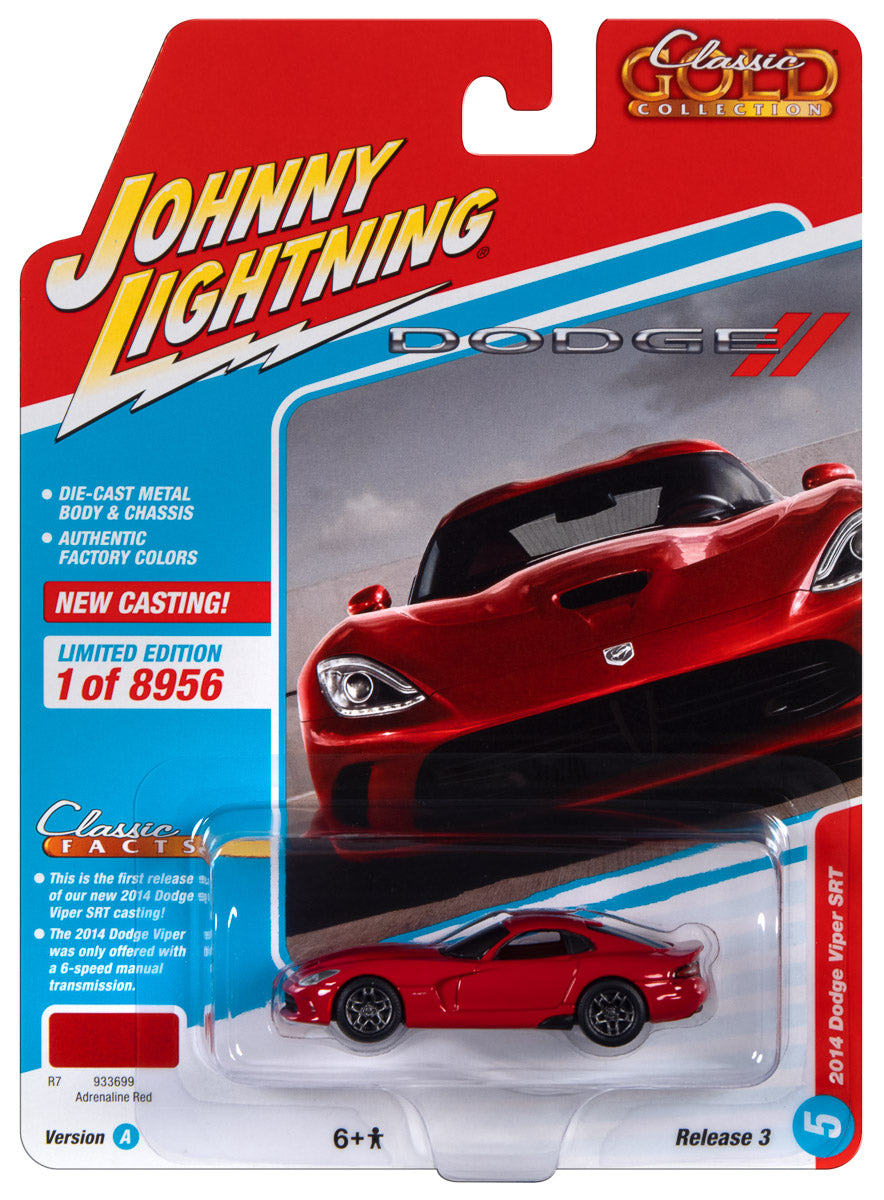Johnny Lightning Classic Gold 2014 Dodge Viper (Adrenaline Red) 1:64 Scale Diecast