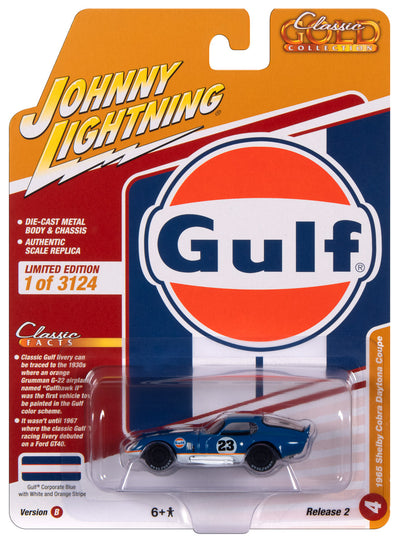 Johnny Lightning Classic Gold 1965 Shelby Daytona Gulf (Dark Blue w/White Stripe) 1:64 Scale Diecast