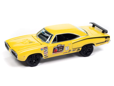 "PRE-ORDER" Johnny Lightning Classic Gold 1970 Dodge Super Bee (Banana w/Optima Ultimate Street Car Race Graphics & Black) 1:64 Scale Diecast (DUE OCTOBER 2025)