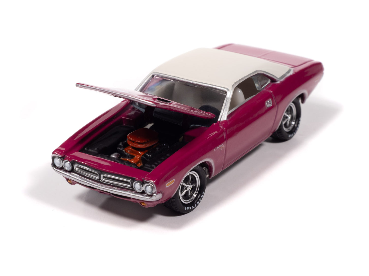 "PRE-ORDER" Johnny Lightning Classic Gold 1971 Dodge Challenger R/T (Panther Pink w/White Top) 1:64 Scale Diecast (DUE OCTOBER 2025)