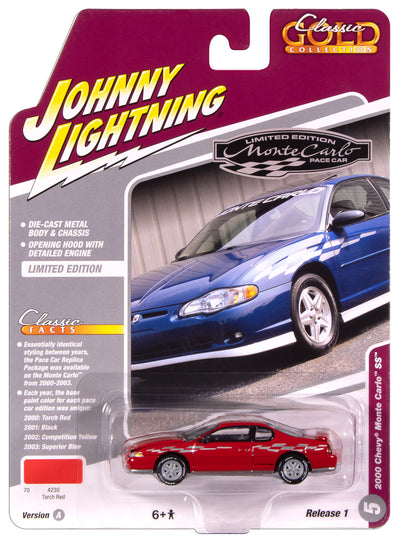"PRE-ORDER" Johnny Lightning Classic Gold 2000 Chevy Monte Carlo SS (Torch Red) 1:64 Scale Diecast (DUE OCTOBER 2025)