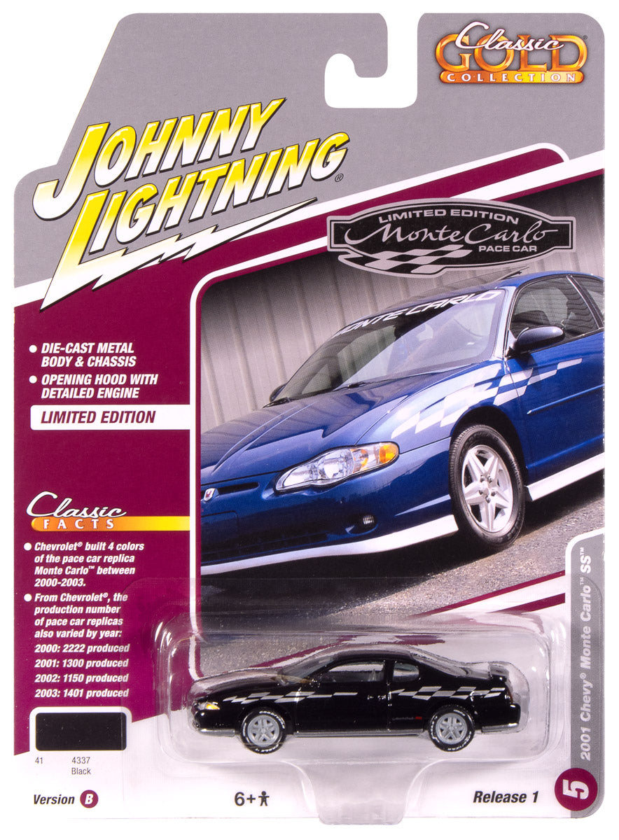 "PRE-ORDER" Johnny Lightning Classic Gold 2000 Chevy Monte Carlo SS (Gloss Black) 1:64 Scale Diecast (DUE OCTOBER 2025)
