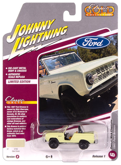 "PRE-ORDER" Johnny Lightning Classic Gold 1967 Ford Bronco (Glen Green) 1:64 Scale Diecast (DUE OCTOBER 2025)