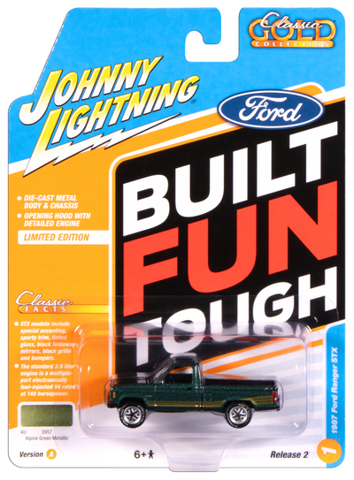 "PRE-ORDER" Johnny Lightning Classic Gold 1987 Ford Ranger STX (Alpine Green W/ Gold STX Stripes) 1:64 Scale Diecast (DUE SEPTEMBER 2025)