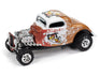 Johnny Lightning 1934 Ford Coupe Crower Cams (Gold, White & Red) with Collector Tin 1:64 Diecast
