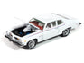 Johnny Lightning 1974 Pontiac GTO (White w/RWB Stripe) with Collector Tin 1:64 Diecast
