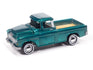 "PRE-ORDER" Johnny Lightning 1955 Chevy Cameo Pickup (Teal Pale Gold) with Collector Tin 1:64 Diecast (DUE JANUARY 2026)