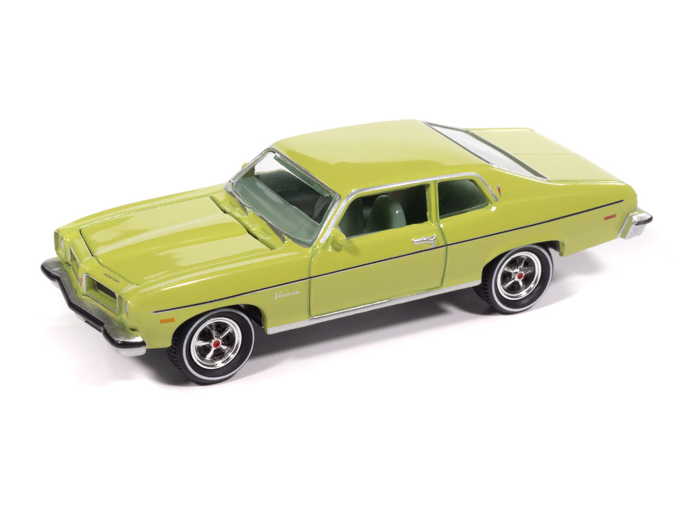 Johnny Lightning 1974 Pontiac Ventura NEW TOOL (Fernmist Green) with Collector Tin 1:64 Diecast