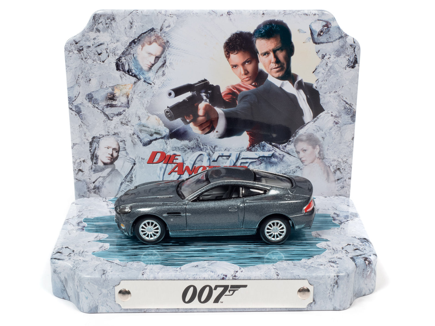 Johnny Lightning Die Another Day 2002 Aston Martin Vanquish w/Tin (Tungsten Silver) 1:64 Scale Diecast