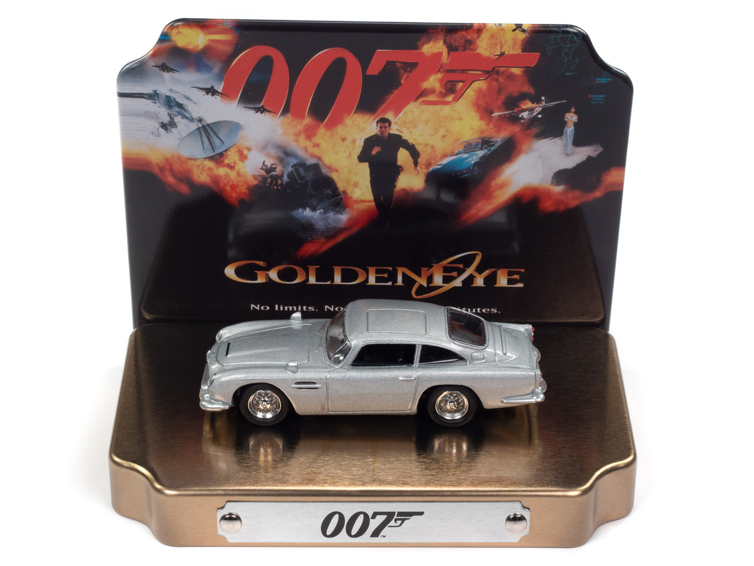 Johnny Lightning Golden Eye Aston Martin DB5 w/Tin 1:64 Scale Diecast
