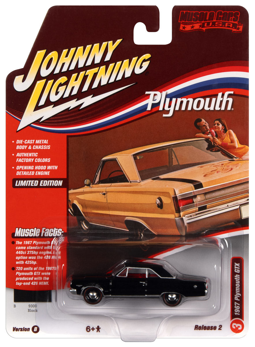 Johnny Lightning Muscle Car 1967 Plymouth GTX (Gloss Black Johnny Lightning Muscle Car 1967 Plymouth GTX (Gloss Black