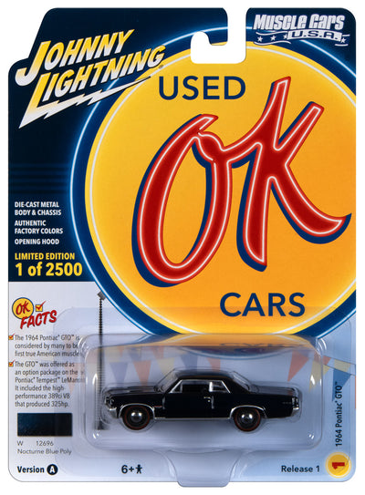 Johnny Lightning Muscle Cars 1964 Pontiac GTO (Nocturne Blue Poly) 1:64 Scale Diecast