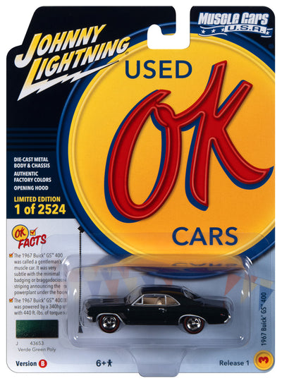 Johnny Lightning Muscle Cars 1967 Buick GS 400 (Verde Green Poly) 1:64 Scale Diecast