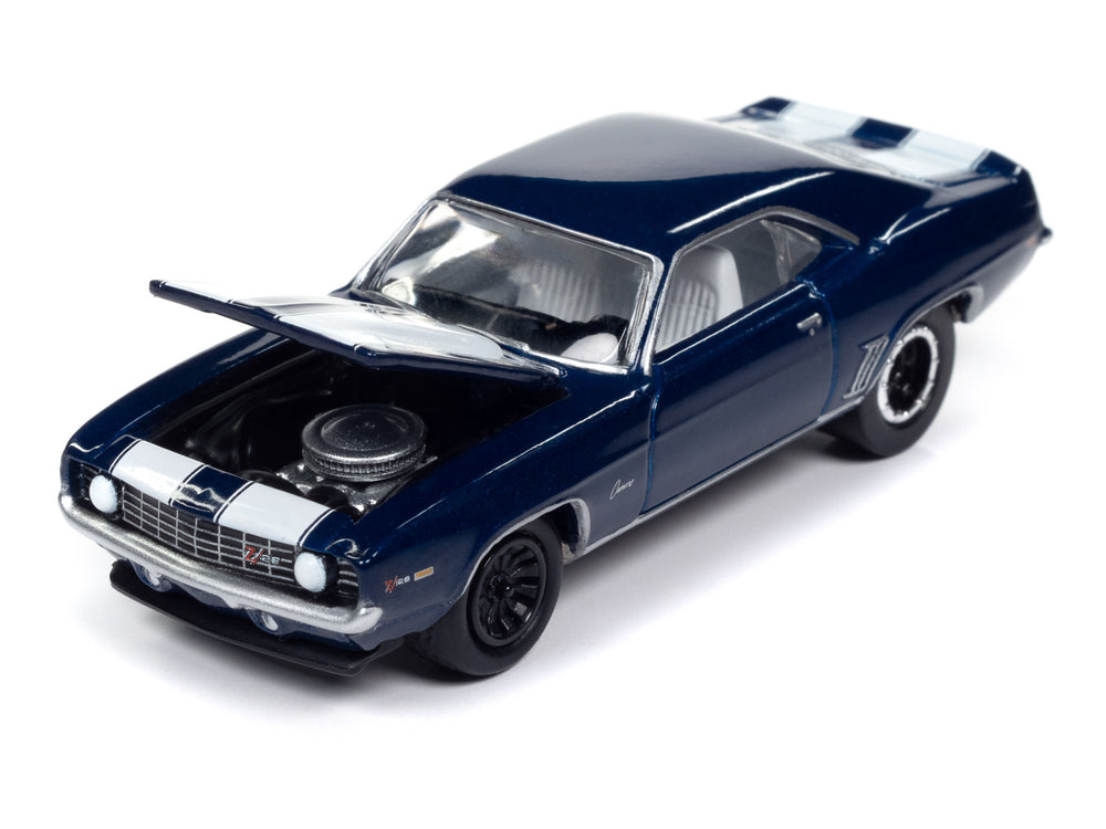 "PRE-ORDER" Johnny Lightning Muscle Cars 1969 Chevy Camaro Z28 (Metallic Blue w/White Stripes) 1:64 Scale Diecast (DUE NOVEMBER 2025)