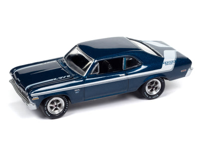 "PRE-ORDER" Johnny Lightning Muscle Cars 1970 Yenko Deuce Chevy Nova (Fathom Blue Ply w/White Yenko Deuce Stripes) 1:64 Scale Diecast (DUE NOVEMBER 2025)