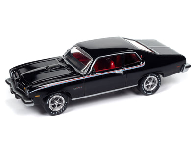 "PRE-ORDER" Johnny Lightning Muscle Cars 1974 Pontiac GTO (Gloss Black w/GTO RWB Stripes) 1:64 Scale Diecast (DUE NOVEMBER 2025)