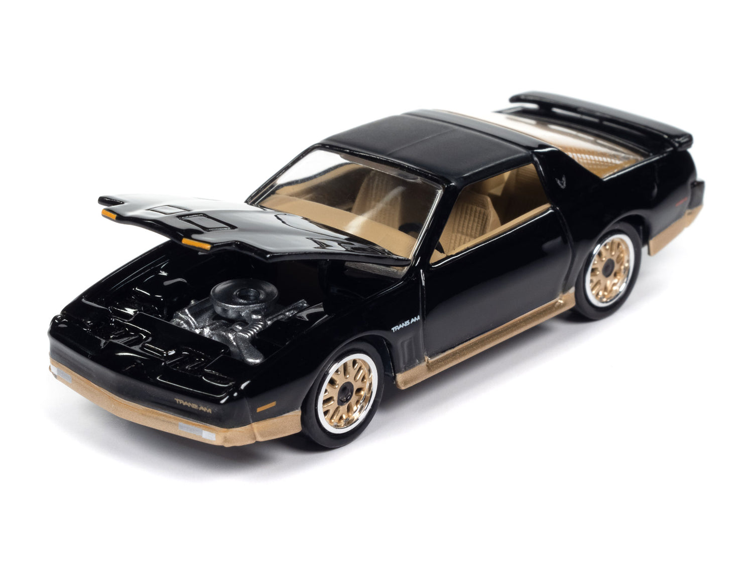 "PRE-ORDER" Johnny Lightning Muscle Cars 1987 Pontiac Trans Am (Gloss Black w/Gold Lower) 1:64 Scale Diecast (DUE NOVEMBER 2025)