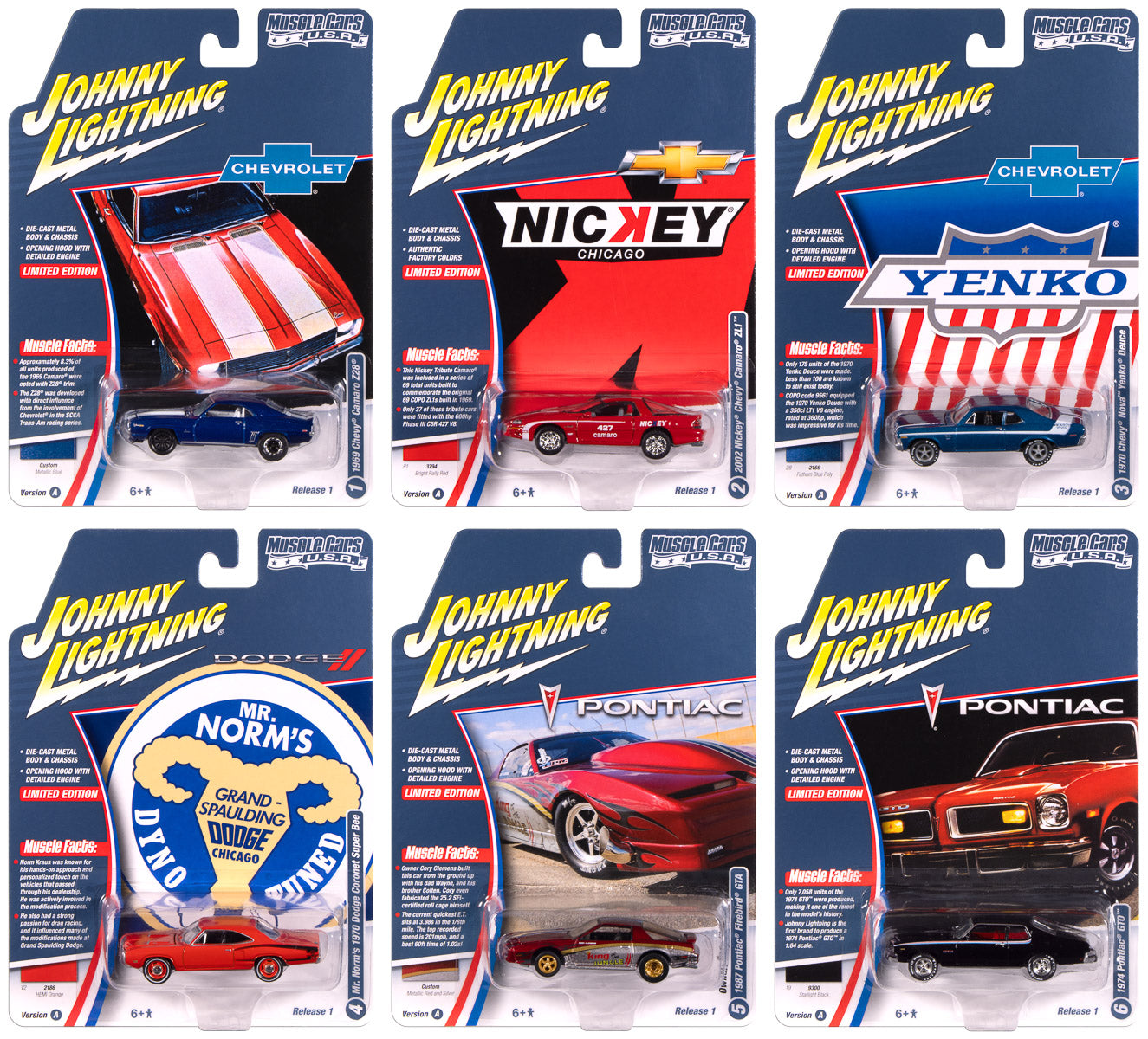 Johnny Lightning Muscle Cars USA 2025 Release 1 Set A (6-Car Sealed Case) 1:64 Diecast