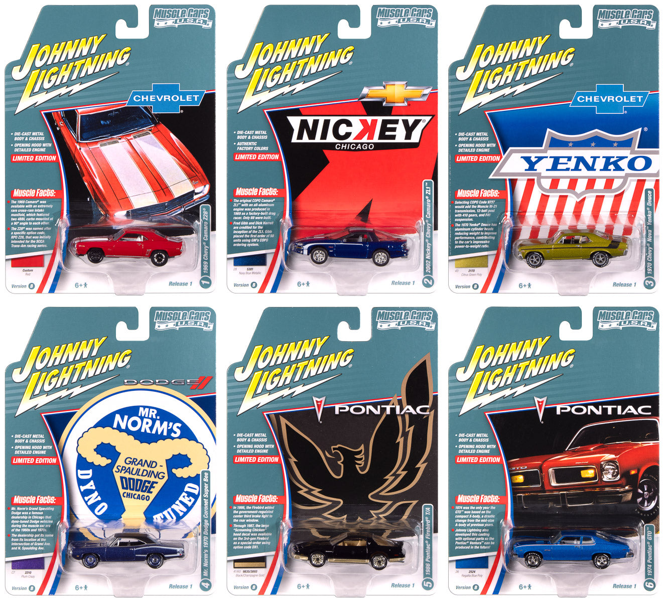 Johnny Lightning Muscle Cars USA 2025 Release 1 Set B (6-Car Sealed Case) 1:64 Diecast
