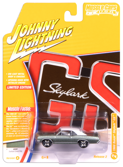 "PRE-ORDER" Johnny Lightning Muscle Cars 1966 Buick Skylark GS (Seafoam Green Poly) 1:64 Scale Diecast (DUE AUGUST 2025)