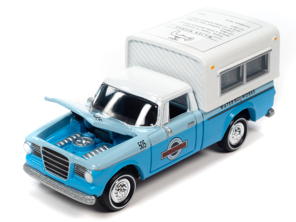 Johnny Lightning Monopoly 1960 Studebaker w/Camper Water Works w/Token 1:64 Scale Diecast