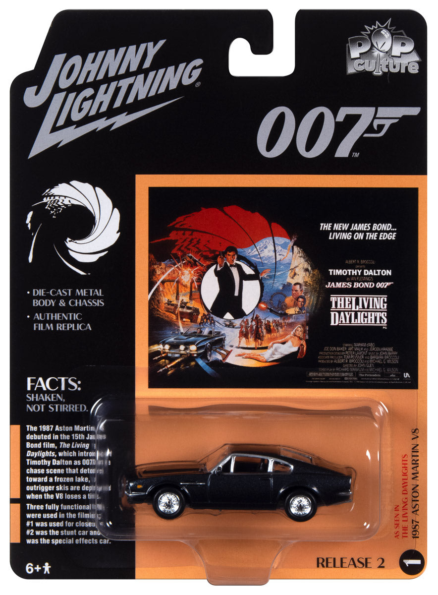 Johnny Lightning James Bond 1987 Aston Martin Vantage (The Living Daylights) 1:64 Scale Diecast