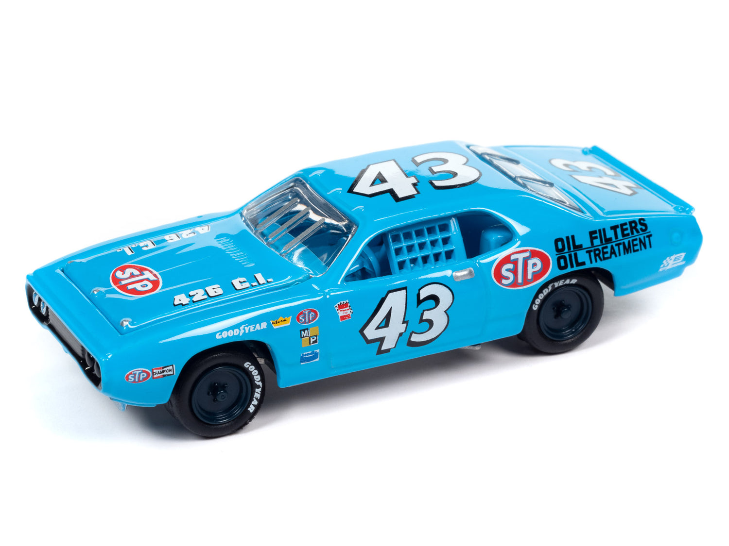 Johnny Lightning Richard Petty 1972 Plymouth Road Runner Stock Car 1:64 Scale Diecast