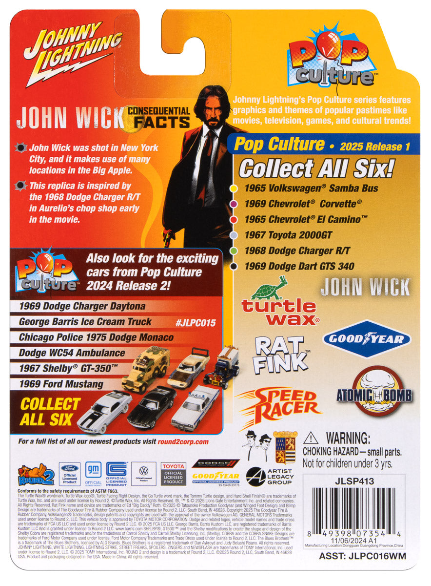 Johnny Lightning John Wick 1968 Dodge Charger R/T 1:64 Scale Diecast
