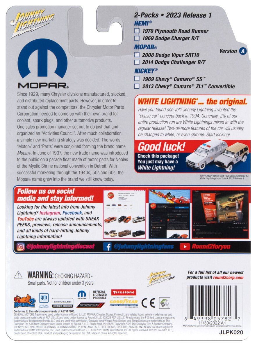 Johnny Lightning 2023 Release 1 Mopar Version A (2-Pack) 1:64 Scale Diecast