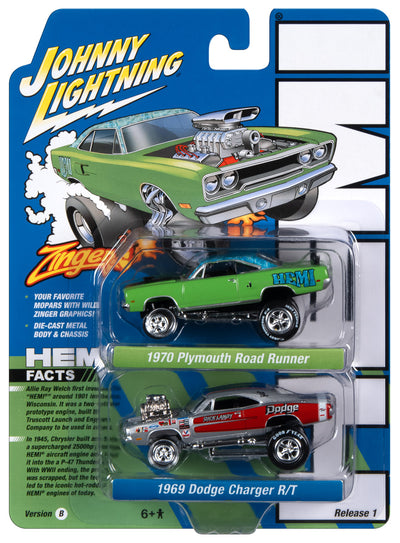 Johnny Lightning 2023 Release 1 Hemi Zinger Version B (2-Pack) 1:64 Scale Diecast
