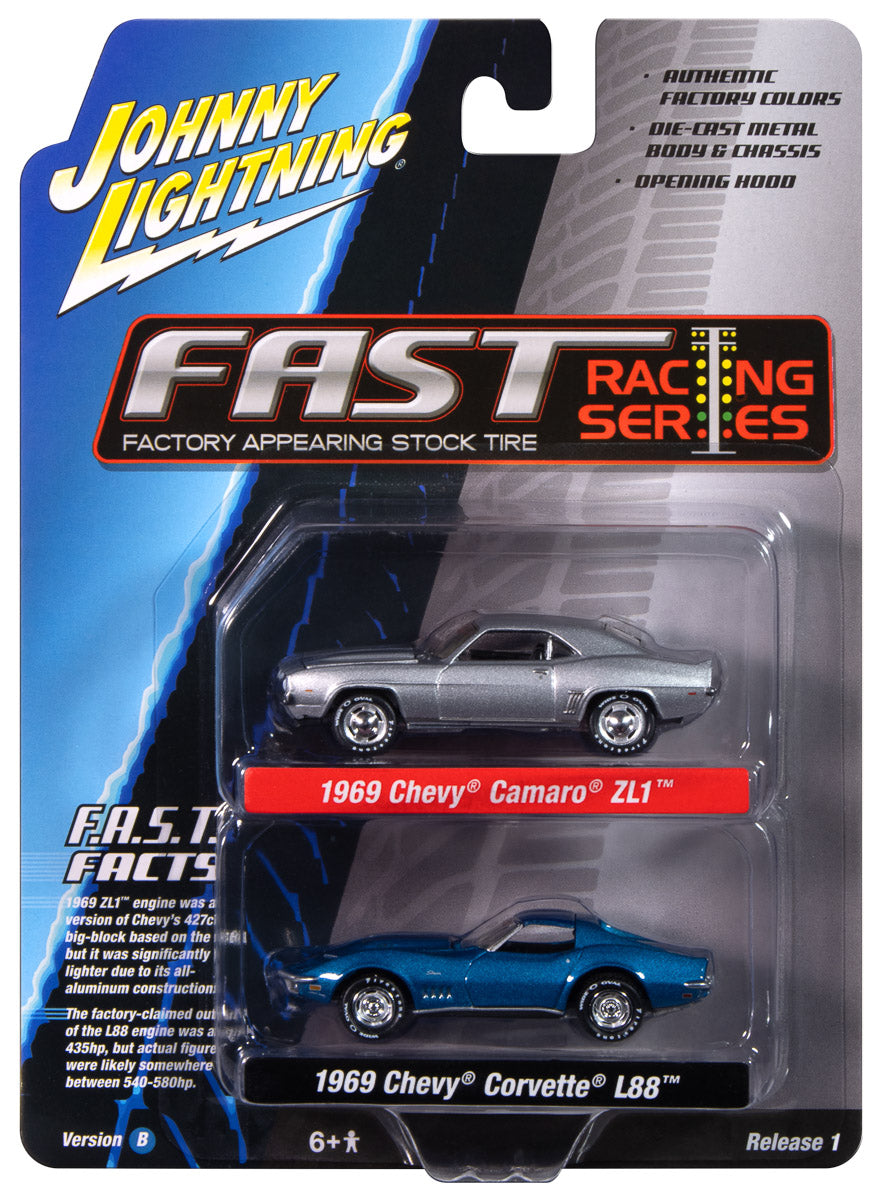 Johnny Lightning 2024 Release 1 F.A.S.T. Series Version B (2-Pack) 1:64 Scale Diecast