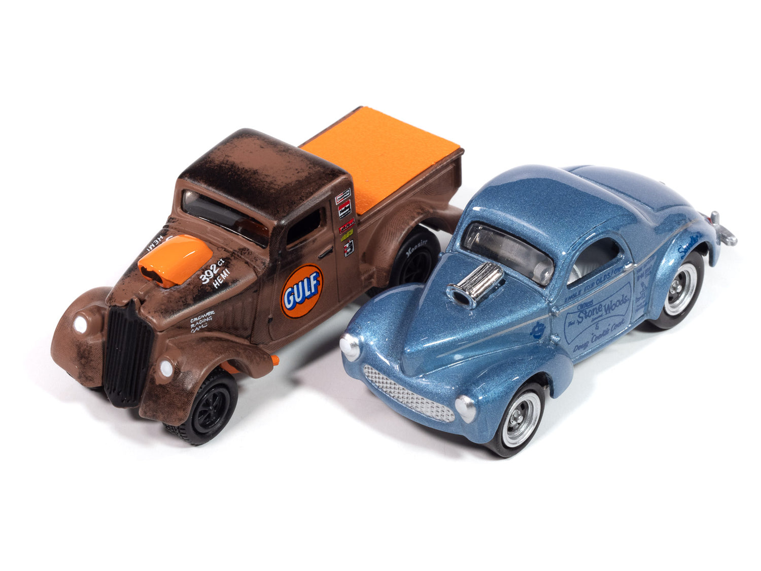 Johnny Lightning 2024 Release 1 Willys Gassers A (2-Pack) 1:64 Scale Diecast