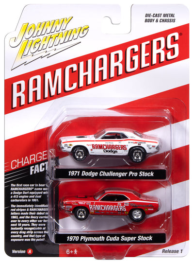 "PRE-ORDER" Johnny Lightning 2025 Release 1 Ramchargers A (2-Pack) 1:64 Scale Diecast (DUE LATE JULY 2026)