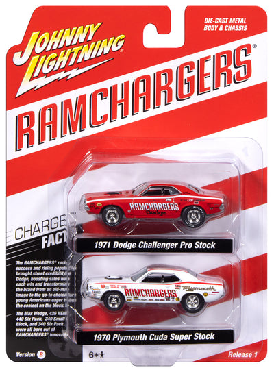 "PRE-ORDER" Johnny Lightning 2025 Release 1 Ramchargers B (2-Pack) 1:64 Scale Diecast (DUE LATE JULY 2026)