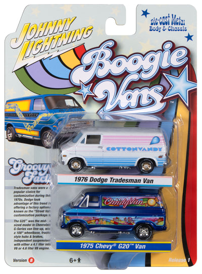 "PRE-ORDER" Johnny Lightning 2025 Release 1 Boogie Vans B (2-Pack) 1:64 Scale Diecast (DUE LATE JULY 2026)