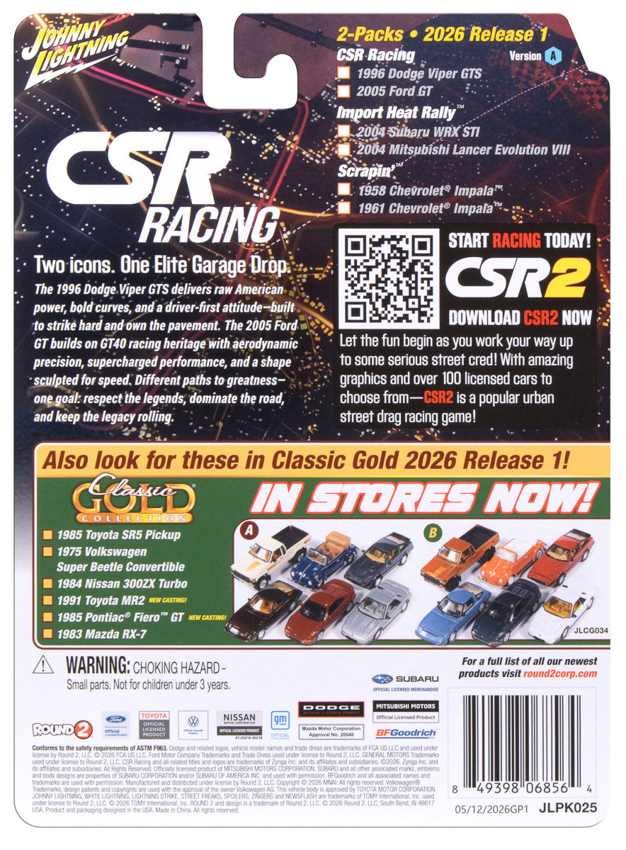 "PRE-ORDER" Johnny Lightning 2026 Release 1 Import Heat Rally A (2-Pack) 1:64 Scale Diecast (DUE OCTOBER 2026)