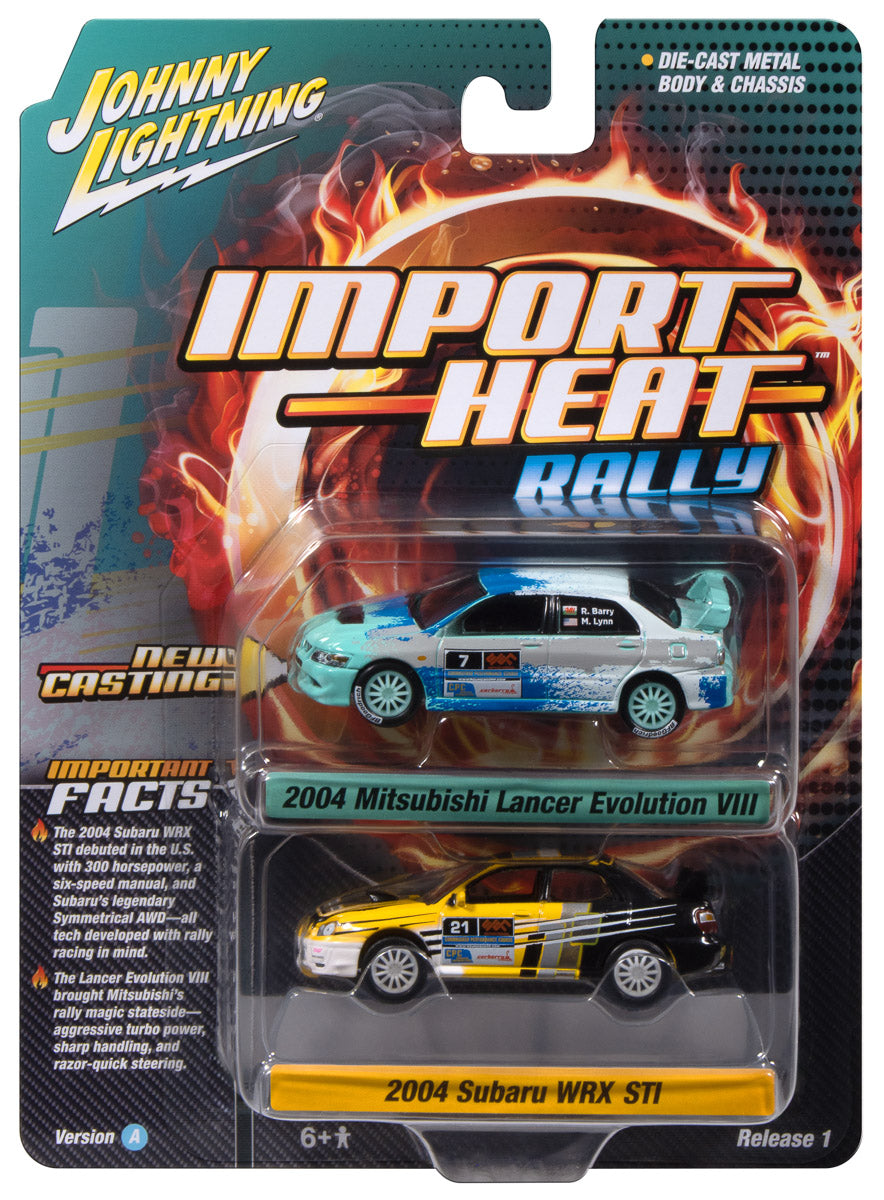 "PRE-ORDER" Johnny Lightning 2026 Release 1 Import Heat Rally A (2-Pack) 1:64 Scale Diecast (DUE OCTOBER 2026)