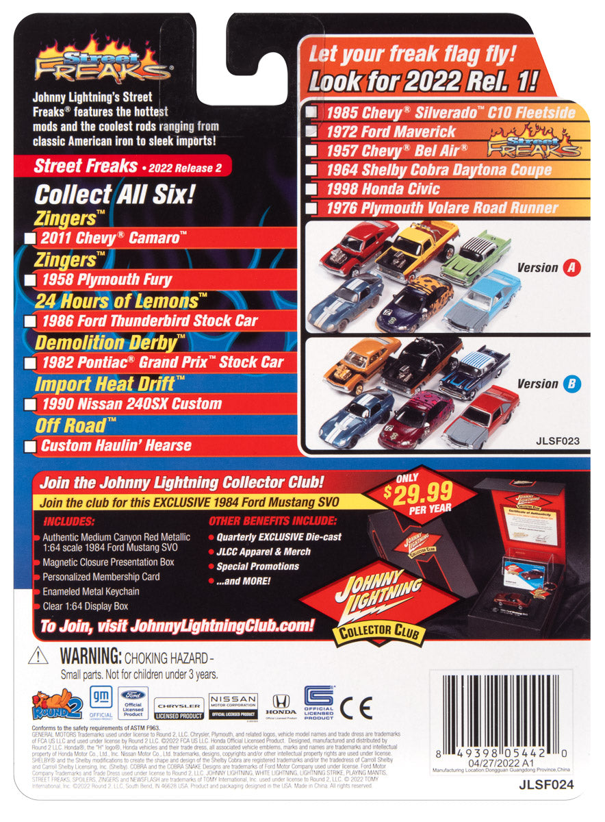 Johnny Lightning Street Freaks 2011 Chevrolet Camaro (Zingers) (Sunset Metallic Orange) 1:64 Scale Diecast