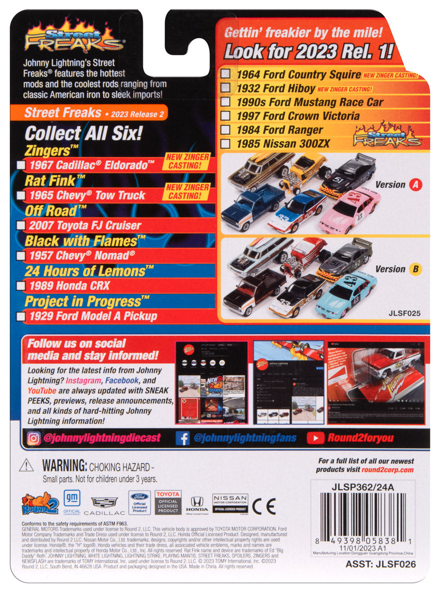 Johnny Lightning Street Freaks 2023 Release 2 Set A (6-Car Sealed Case) 1:64 Scale Diecast