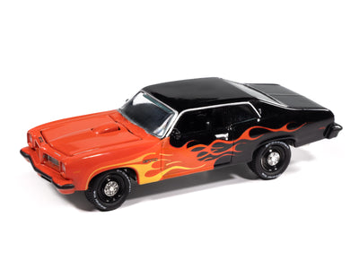 "PRE-ORDER" Johnny Lightning Street Freaks 1974 Pontiac GTO (Black w/Flames) (Black/Red, Orange & Yellow) 1:64 Scale Diecast (DUE LATE OCTOBER 2025)