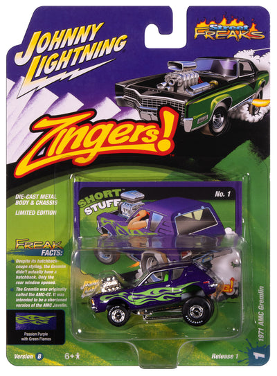 "PRE-ORDER" Johnny Lightning Street Freaks 1971 AMC Gremlin (Zingers) (Metallic Passion Purple) 1:64 Scale Diecast (DUE LATE OCTOBER 2025)