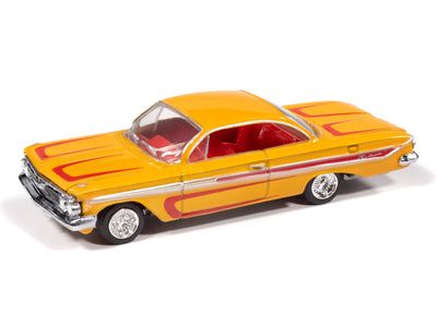 "PRE-ORDER" Johnny Lightning Street Freaks 1961 Chevy Impala SS 409 (Scrapin’) (Metallic Yellow w/Red) 1:64 Scale Diecast (DUE LATE OCTOBER 2025)