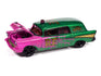 "PRE-ORDER" Johnny Lightning Street Freaks 1957 Chevy Ambulance Rat Fink (Green Metallic & Hot Pink w/ Gold RF Graphics) 1:64 Scale Diecast (DUE OCTOBER 2025)