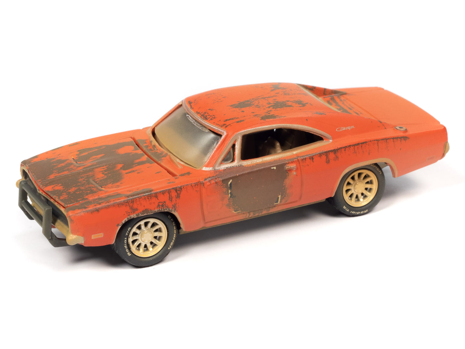 Johnny Lightning 1969 Dodge Charger (Weathered Orange w/Faded Graphics) 1:64 Scale Diecast